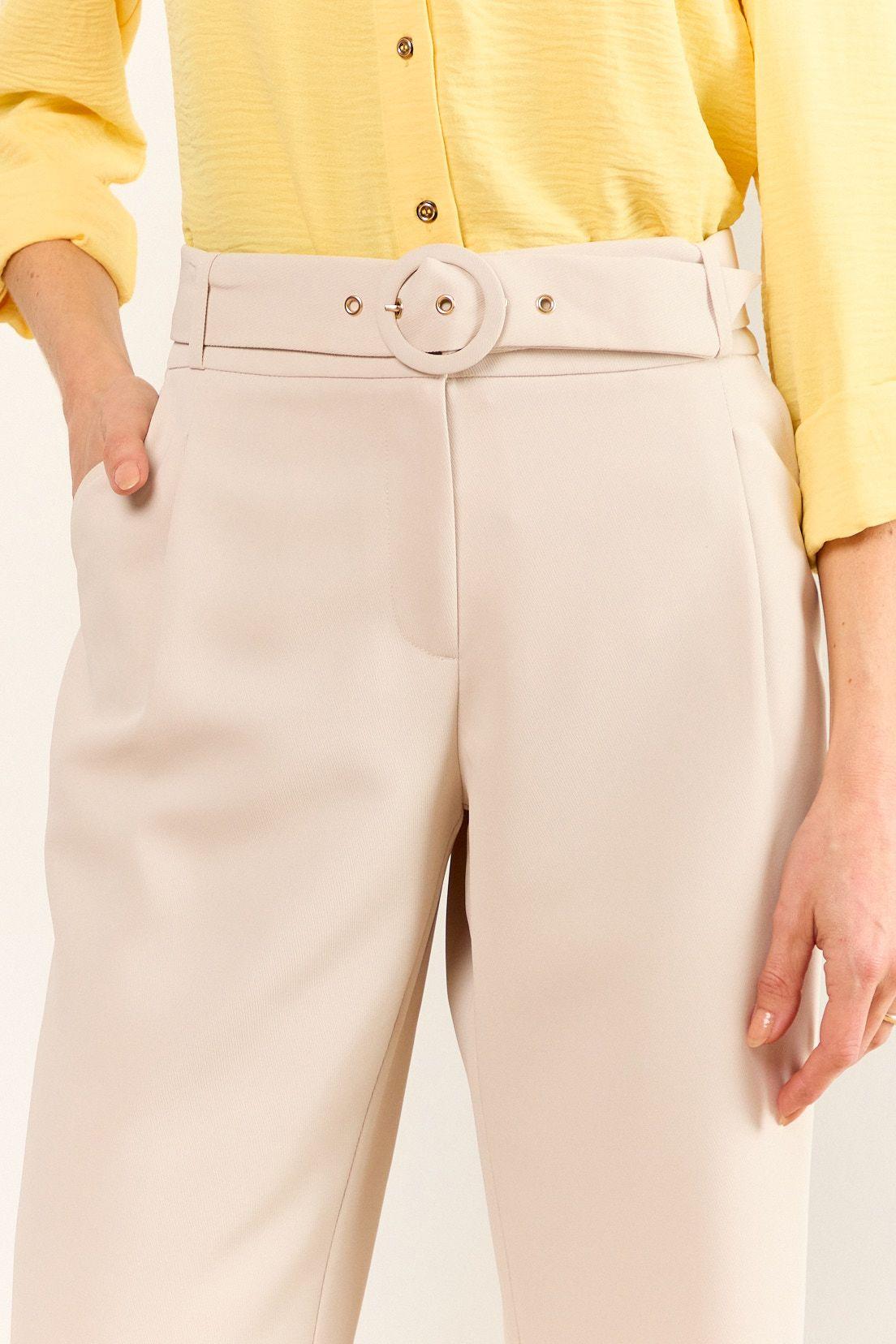 Pantalon Wide Con Cinturon Beige Ma Griffe 11002226004106-2