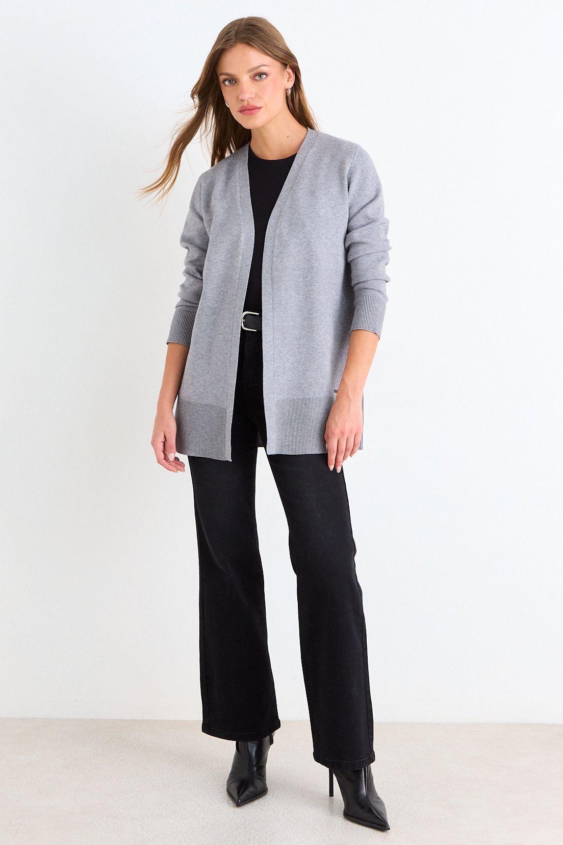 Cardigan Largo Gris Ash 18007126004113-3