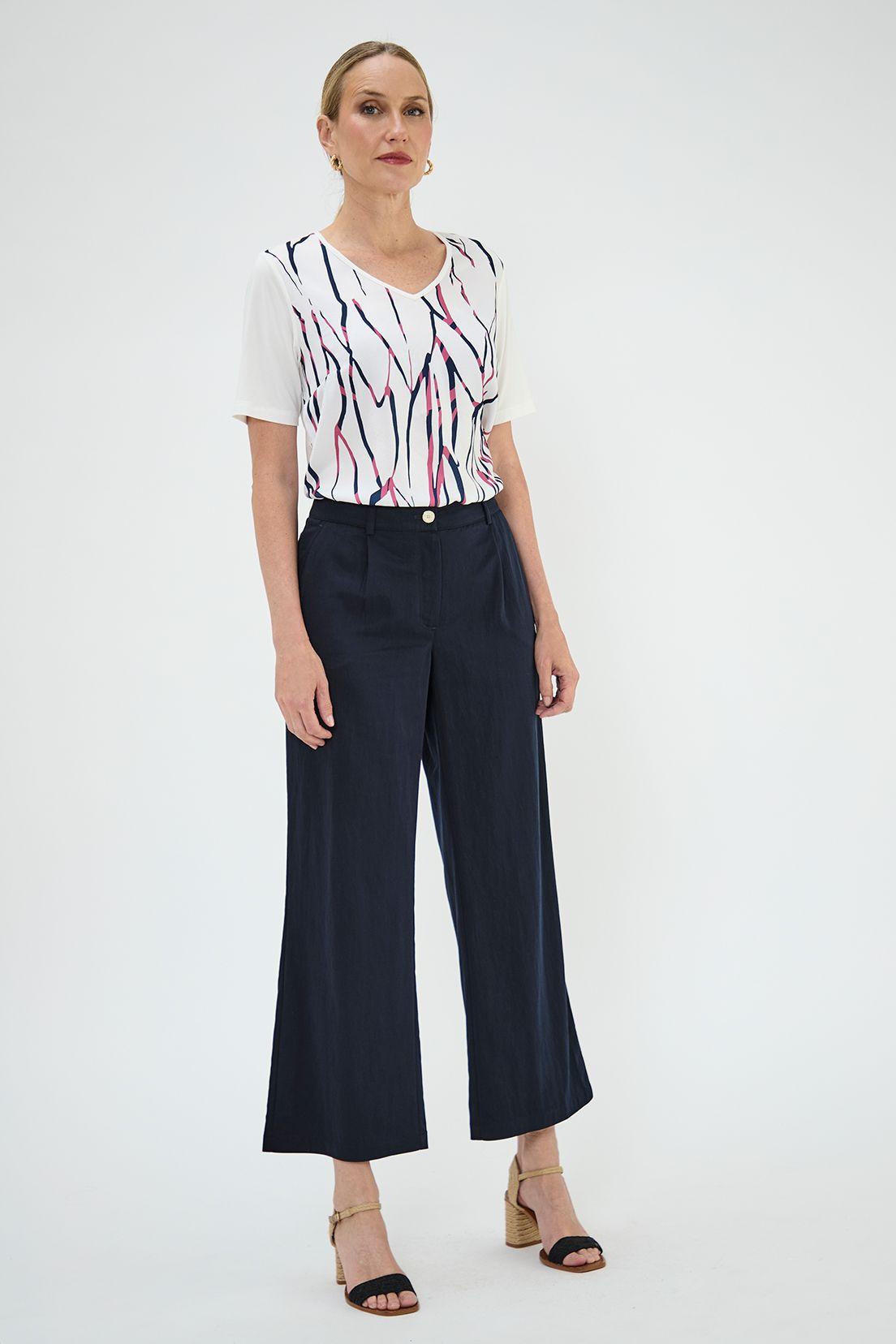 Pantalon Wide Con Pinzas Azul Ma Griffe 11002125001104-3