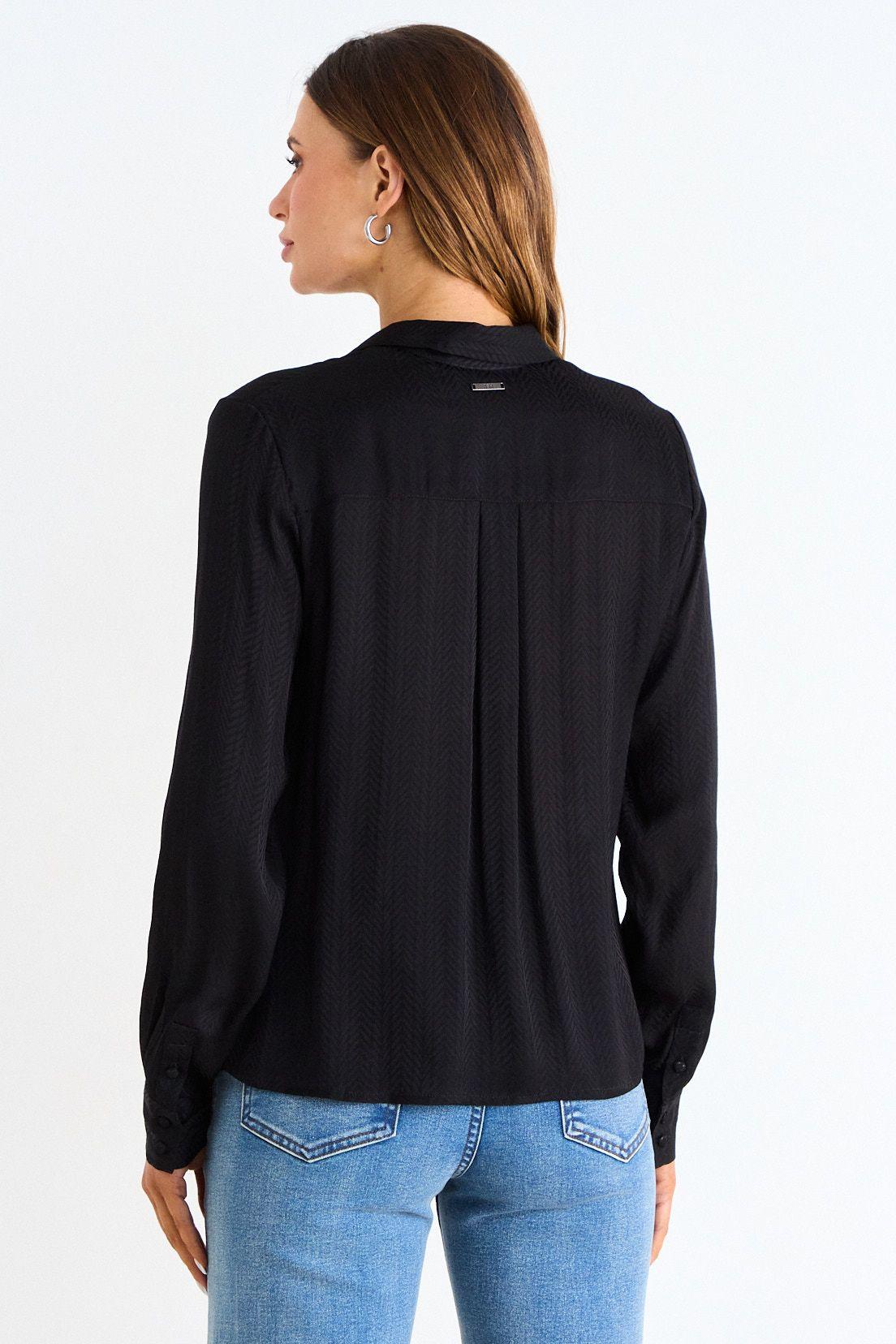 Blusa Camisera Cuello En V Negro Ash 14007126011102-2