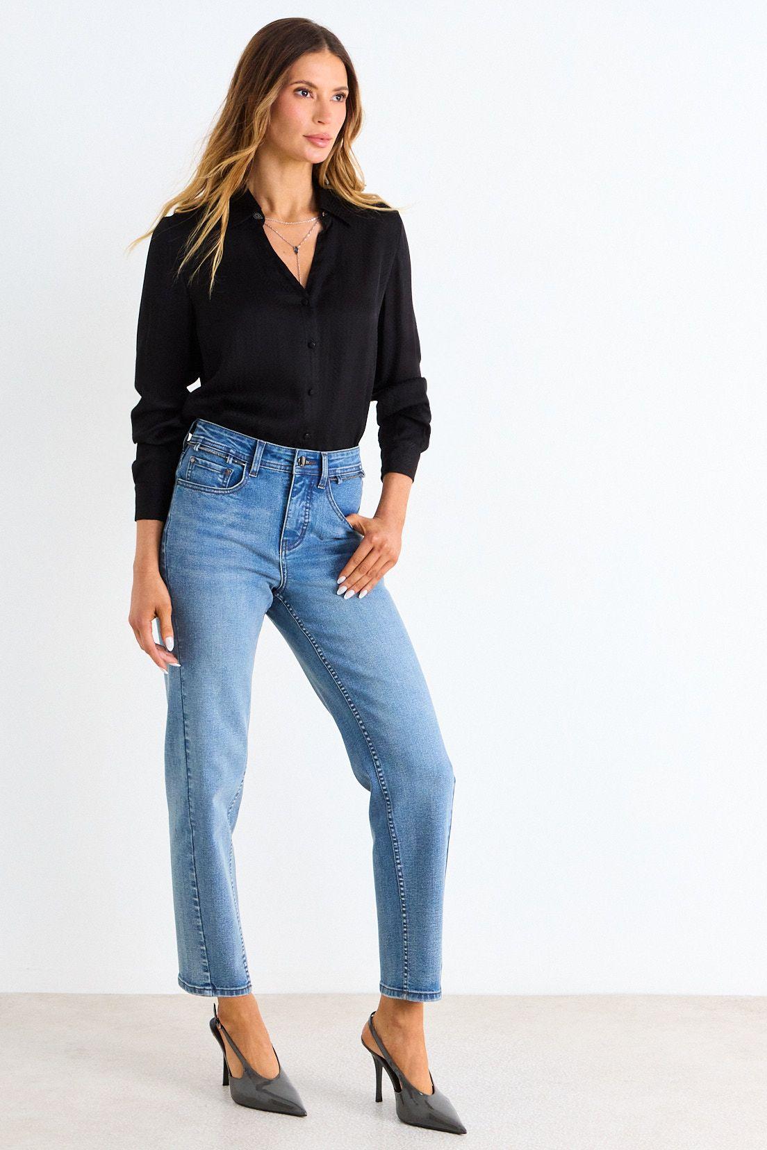 Blusa Camisera Cuello En V Negro Ash 14007126011102-4