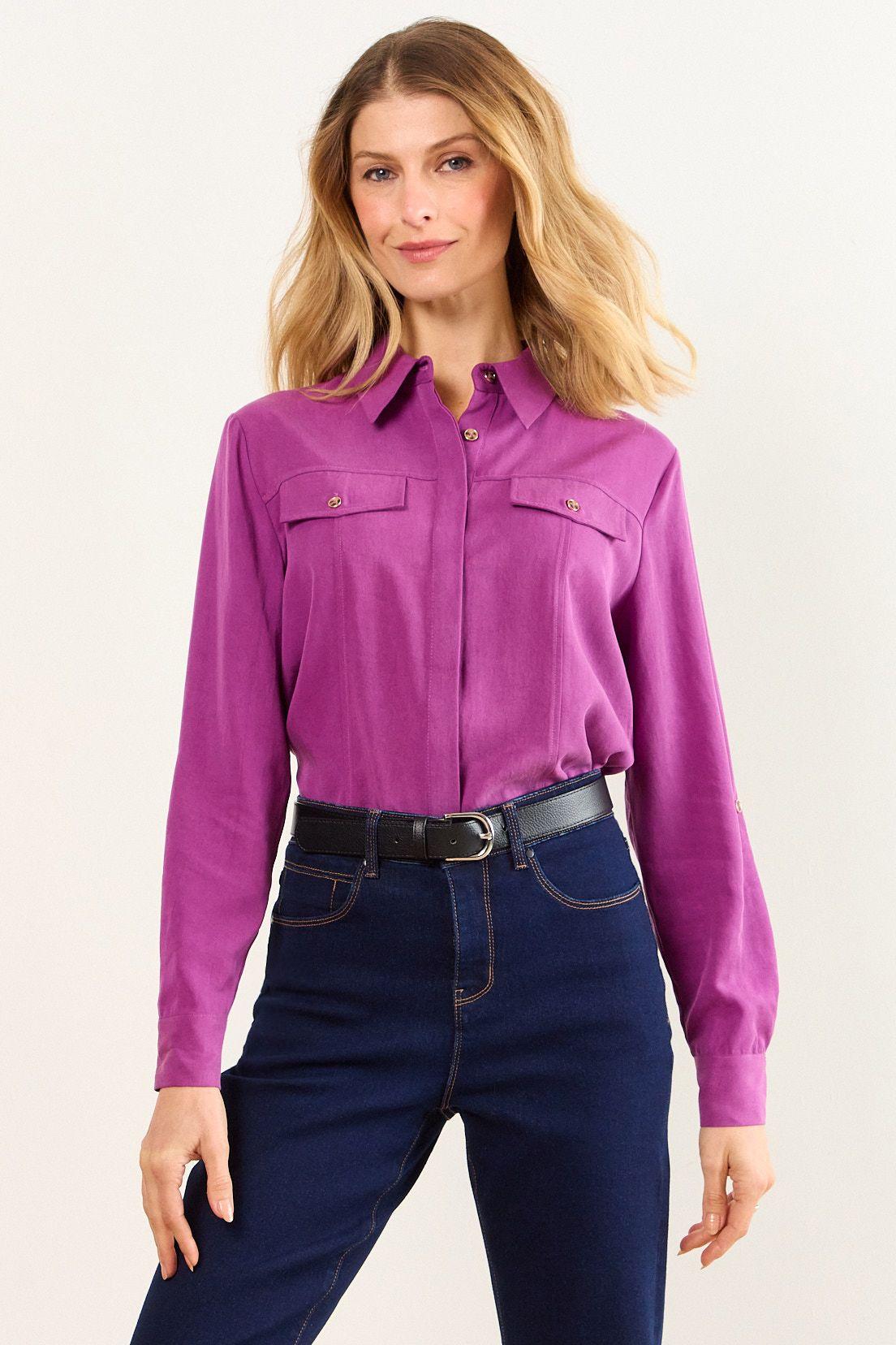 Blusa Lyocell Morado Ma Griffe 14002226054121-0