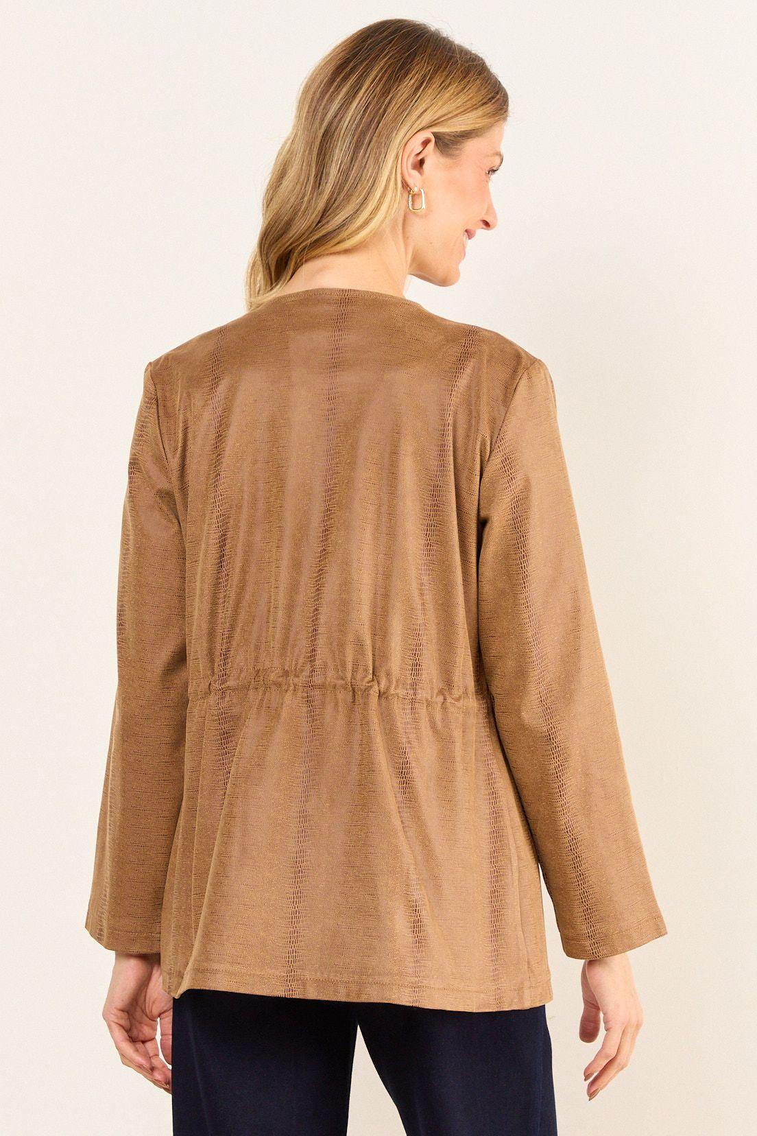 Tapado De Antelina  Con Textura Beige Ma Griffe 15402226001106-2