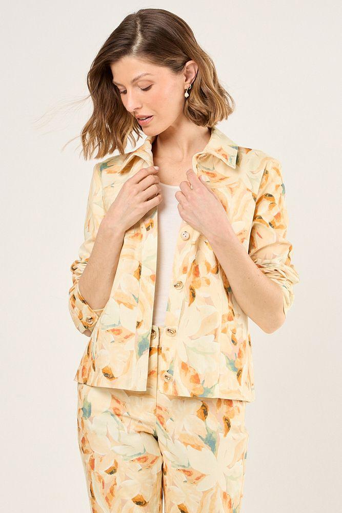 Casaca Estampada Floral Naranjo Ma Griffe 17702225001114-0