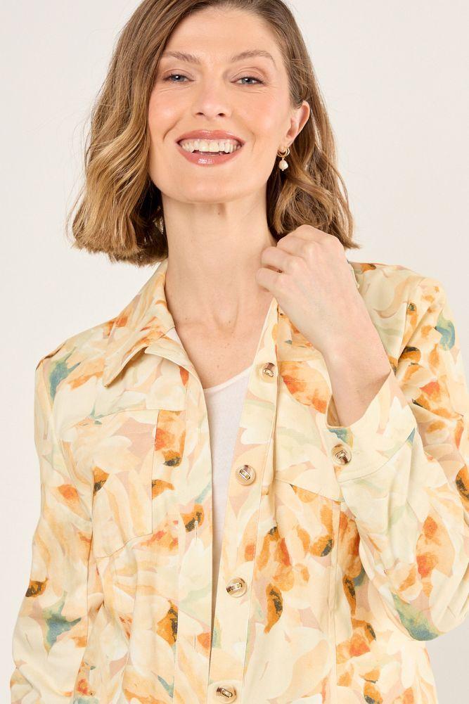 Casaca Estampada Floral Naranjo Ma Griffe 17702225001114-1