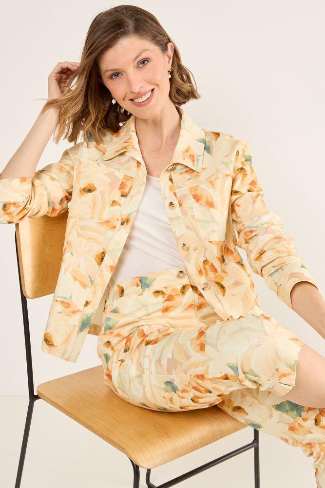 Casaca Estampada Floral Naranjo Ma Griffe 17702225001114-3