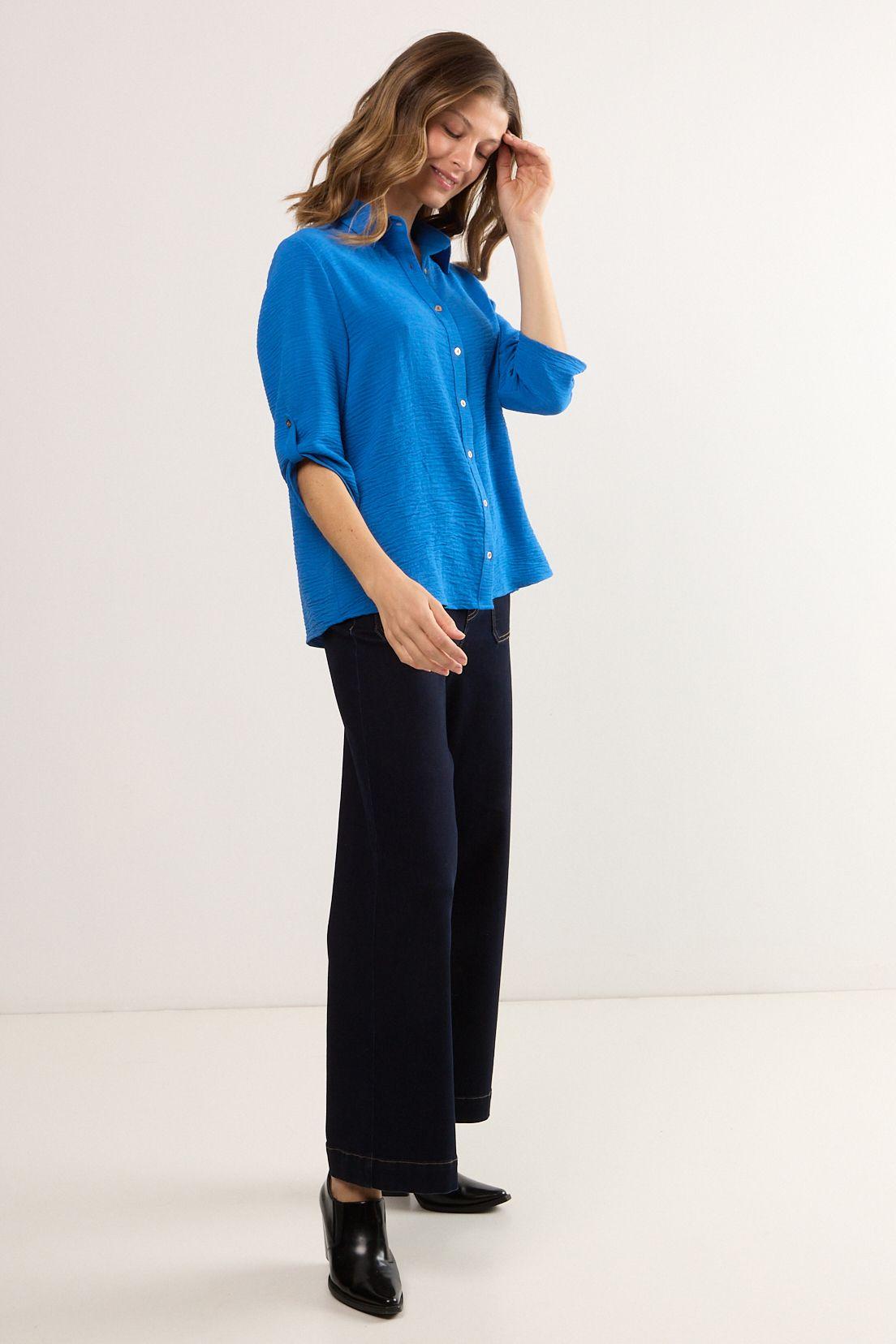 Blusas Manga Larga Azul Ma Griffe 14002225057134-3