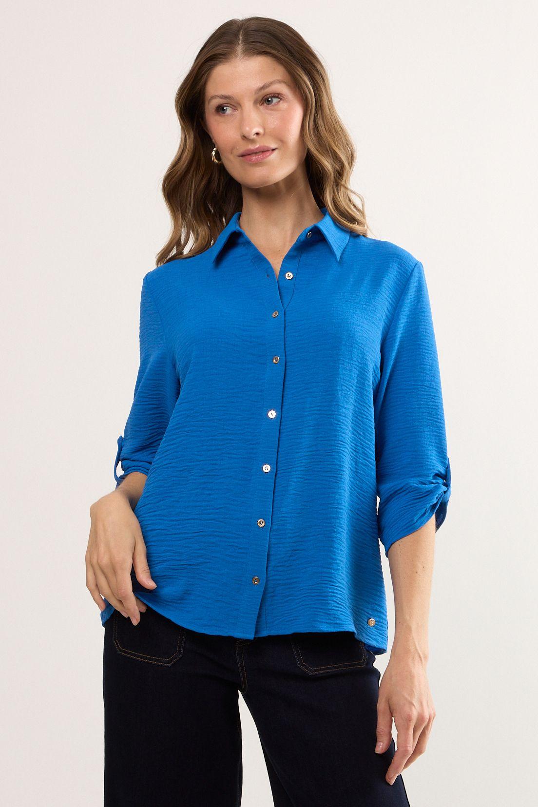 Blusas Manga Larga Azul Ma Griffe 14002225057134-0