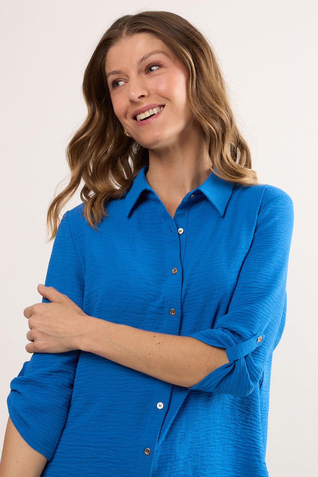 Blusas Manga Larga Azul Ma Griffe 14002225057134-1