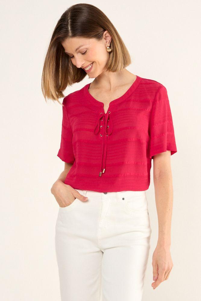 Blusa Textura Fucsia Ma Griffe 14002225065116-0