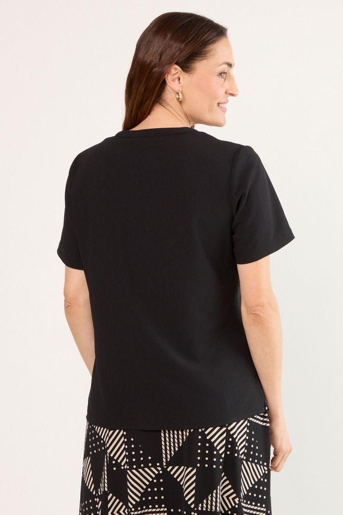 Blusas Manga Corta Negro Ma Griffe 14002225059102-2