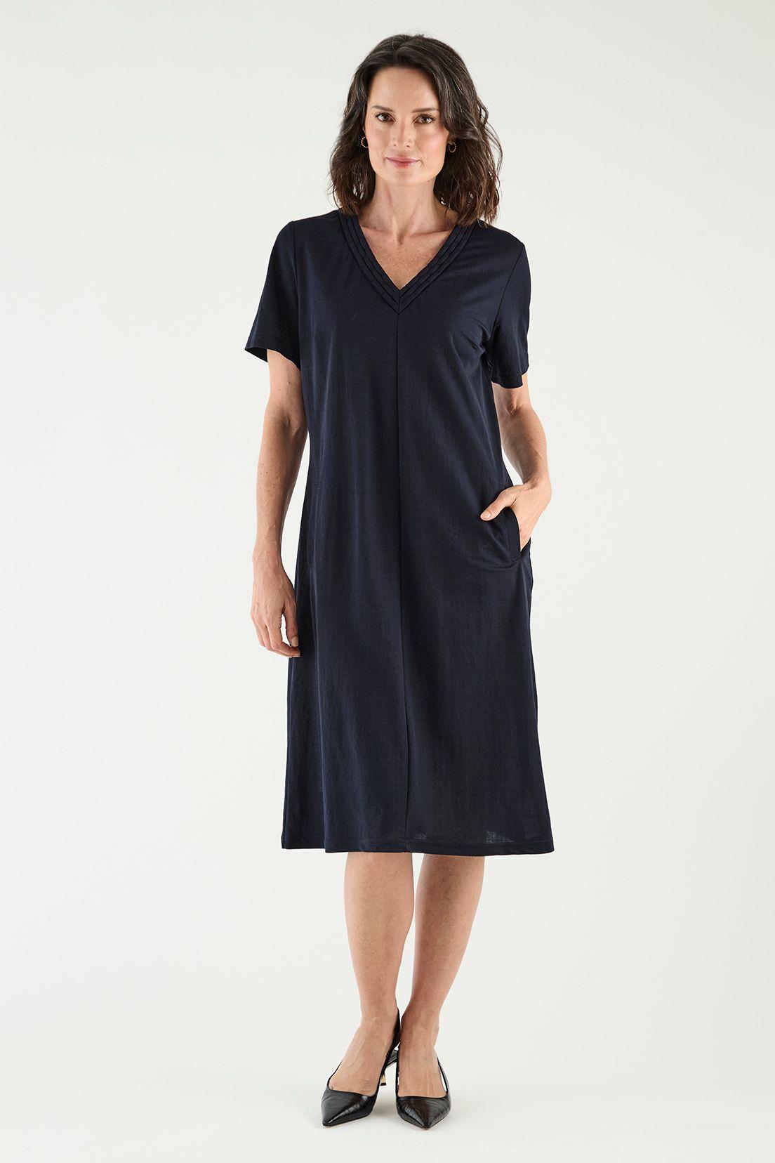 Vestido Escote En V Azul Ma Griffe 13002125001104-0