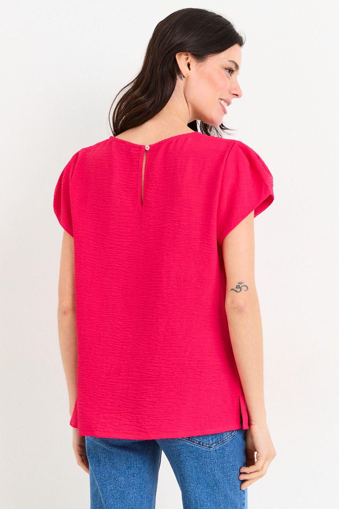 Blusas Manga Corta Fucsia Ash 14007226060116-2