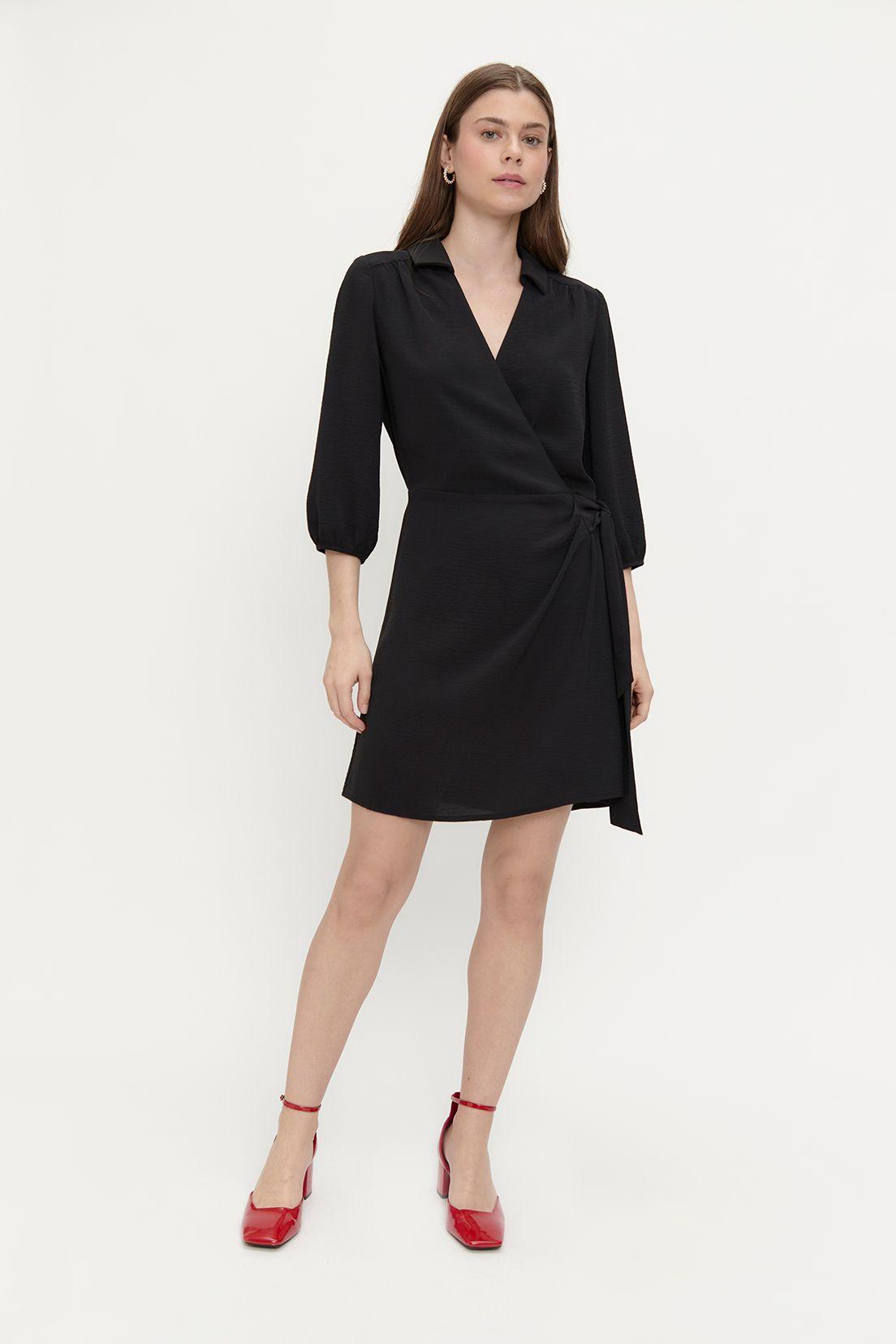 Vestido Liso Camisero Negro Ash 13007224004102-0
