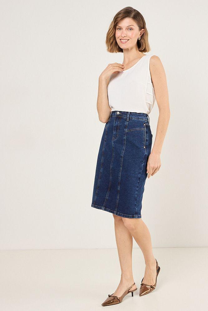 Falda Larga Azul Ma Griffe 12802225001104-5