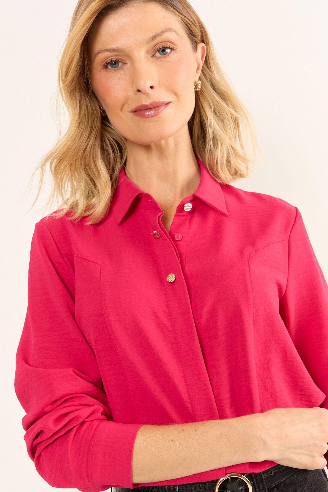 Blusa Lisa Fucsia Ma Griffe 14002126064116-0