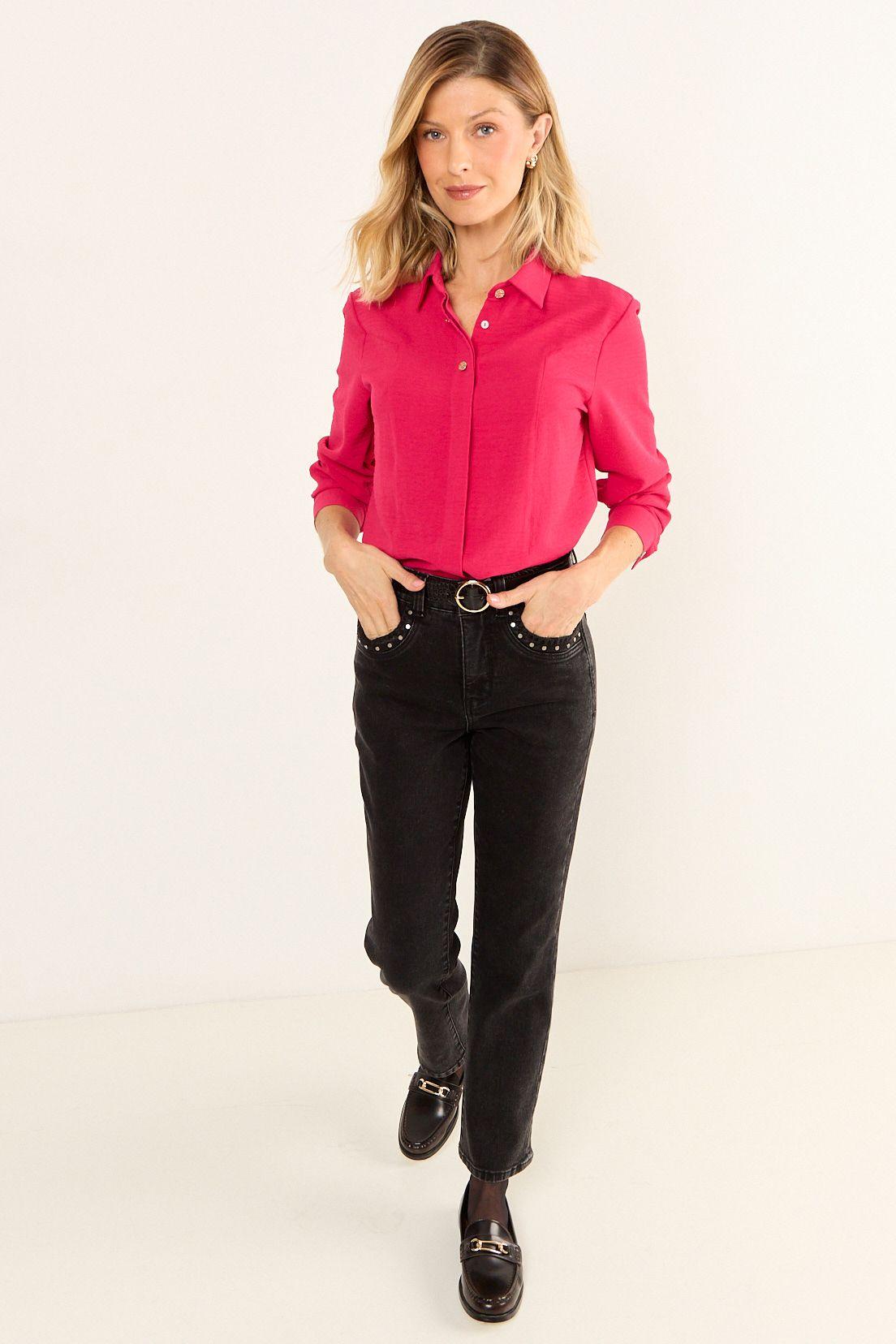 Blusa Lisa Fucsia Ma Griffe 14002126064116-4