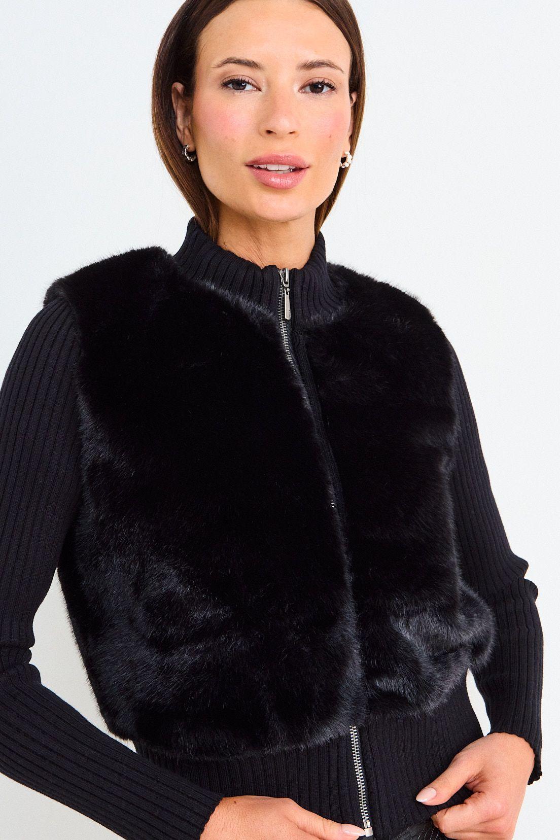 Chaleco Peludo Con Cierre Negro Ash 18007126012102-0