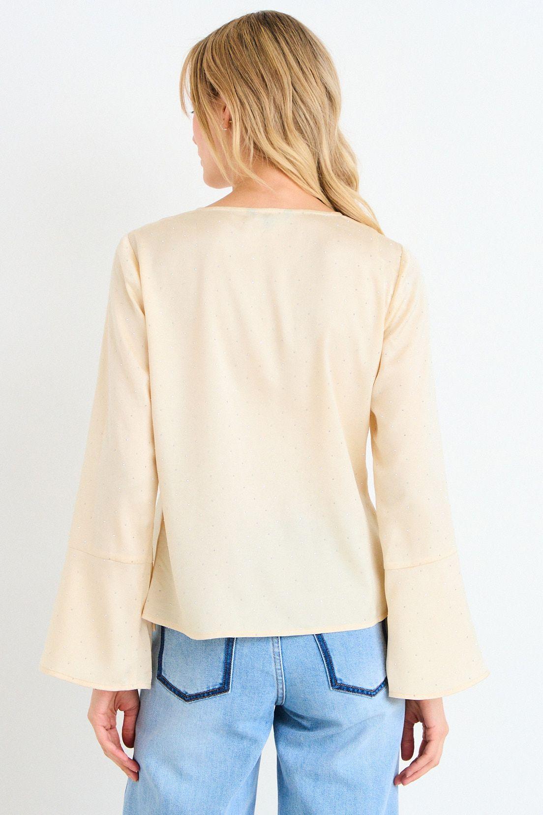 Blusa Lisa Con Strass Beige Ash 14107226050106-2