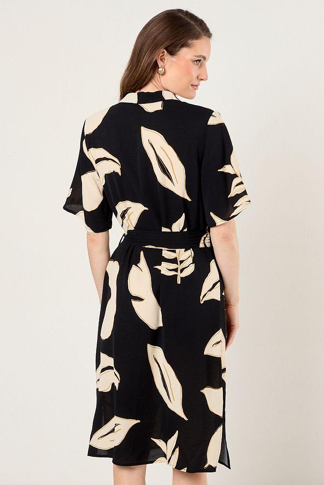 Vestido Camisero De Fantasia Negro Ma Griffe 13102225012102-2