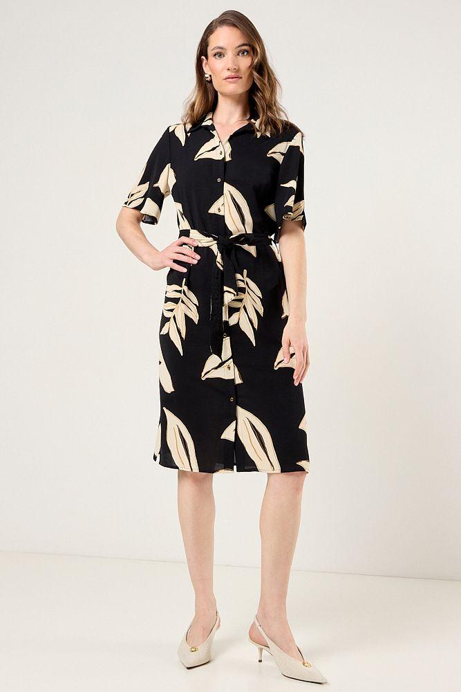 Vestido Camisero De Fantasia Negro Ma Griffe 13102225012102-4