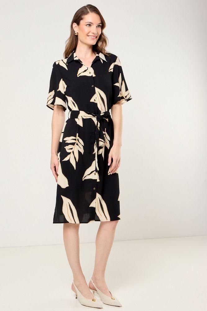 Vestido Camisero De Fantasia Negro Ma Griffe 13102225012102-4