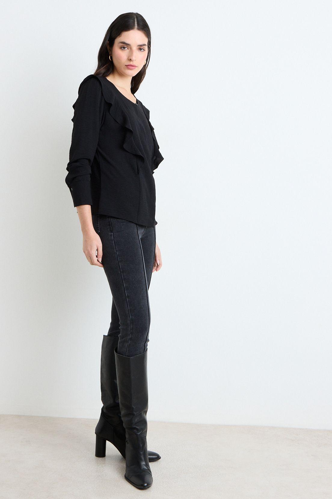 Blusas Manga Larga Negro Ash 14007225003102-2