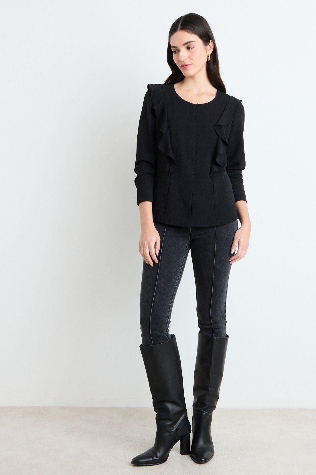 Blusas Manga Larga Negro Ash 14007225003102-4