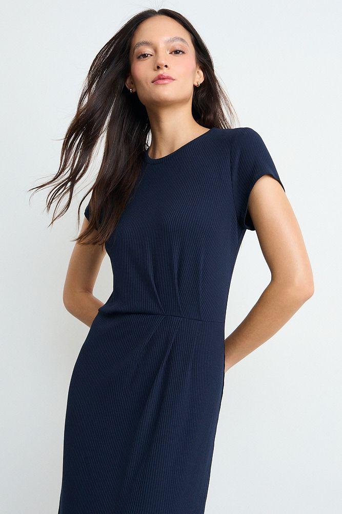 Vestido Liso Largo Azul Marino iO 13420225004104-1