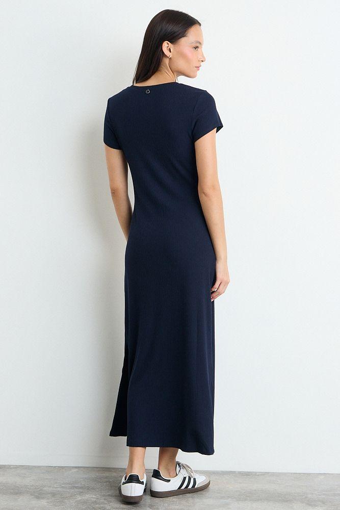 Vestido Liso Largo Azul Marino iO 13420225004104-4