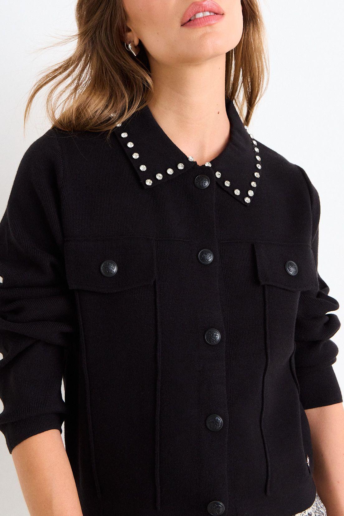 Trucker Cardigan Negro Ash 18007126005102-2