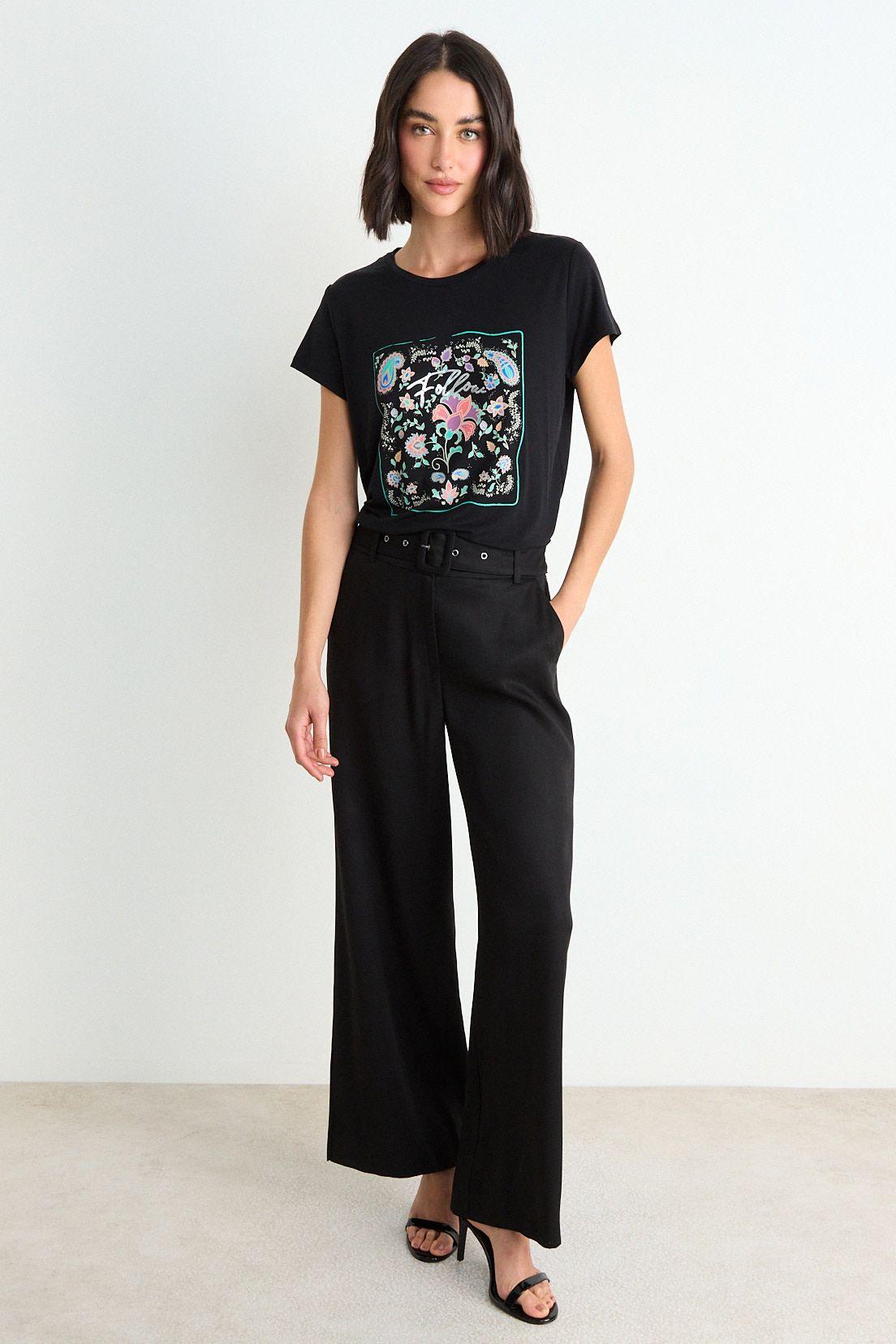 Polera Estampada Manga Corta Negro Ash 14607126001102-3