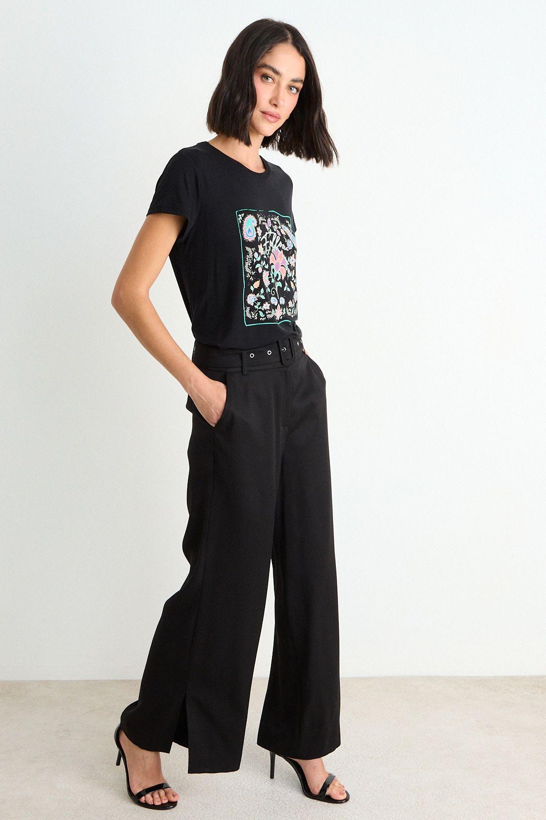 Polera Estampada Manga Corta Negro Ash 14607126001102-4