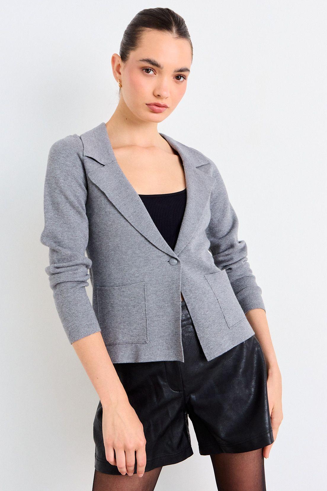 Blazer Tejido Gris iO 18020126011113-0