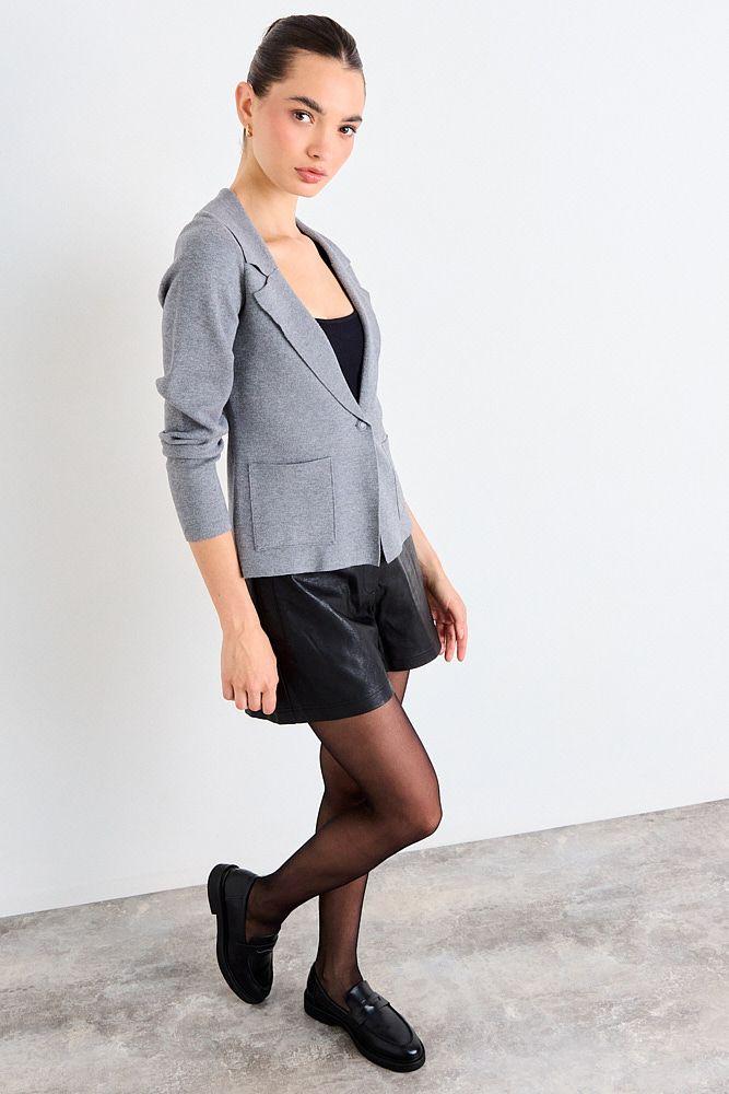 Blazer Tejido Gris iO 18020126011113-4