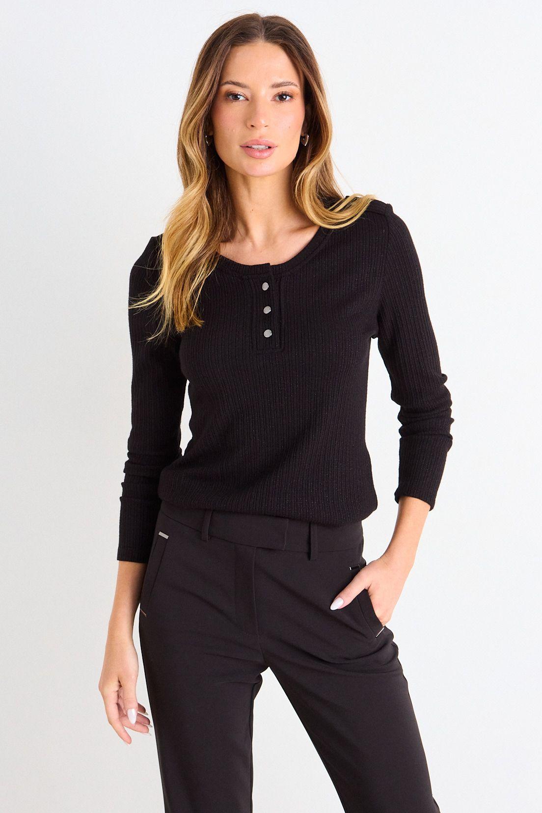 Polera Lisa Manga Larga Negro Ash 14207126054102-0