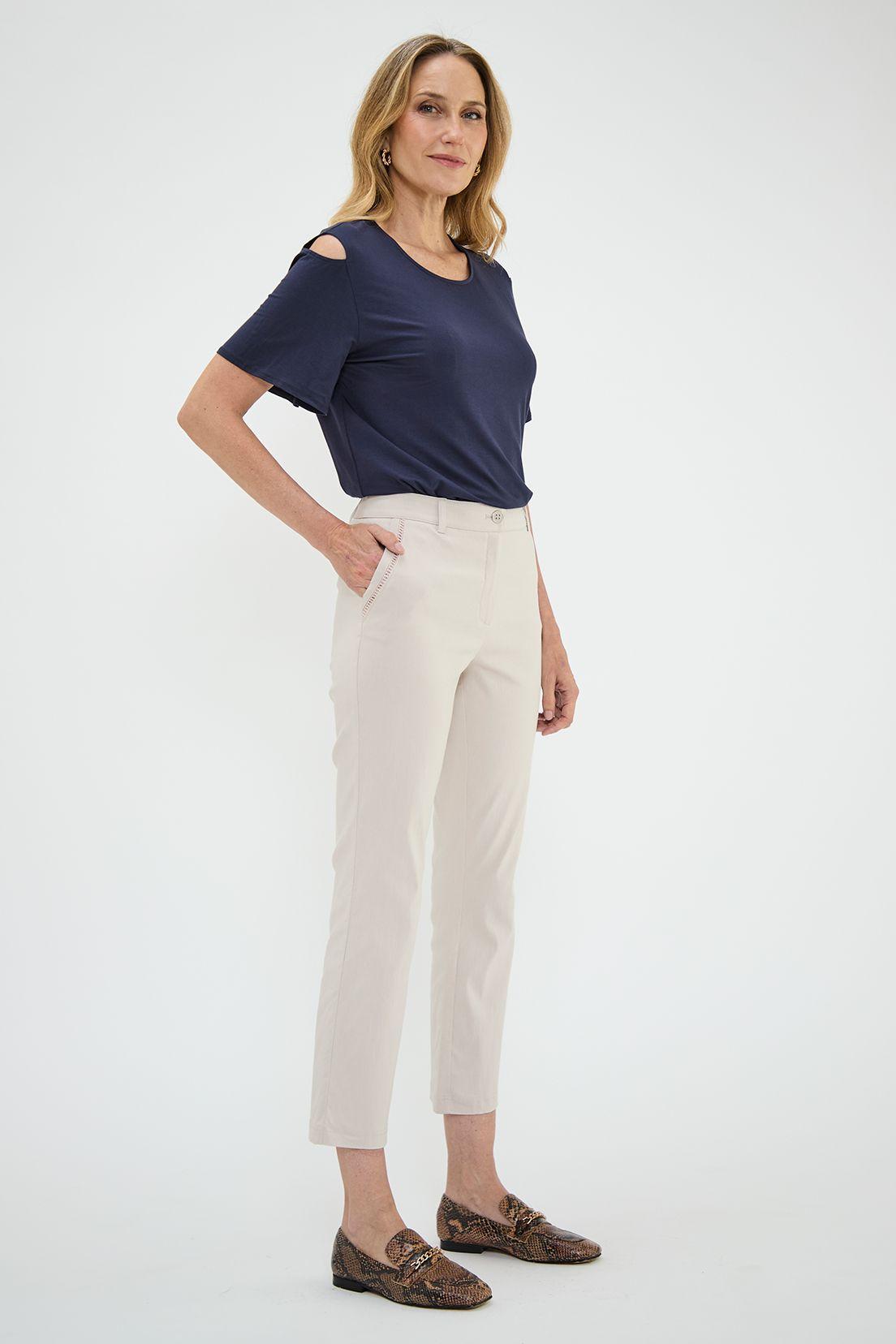 Pantalon Crop Beige Ma Griffe 11002224005106-3