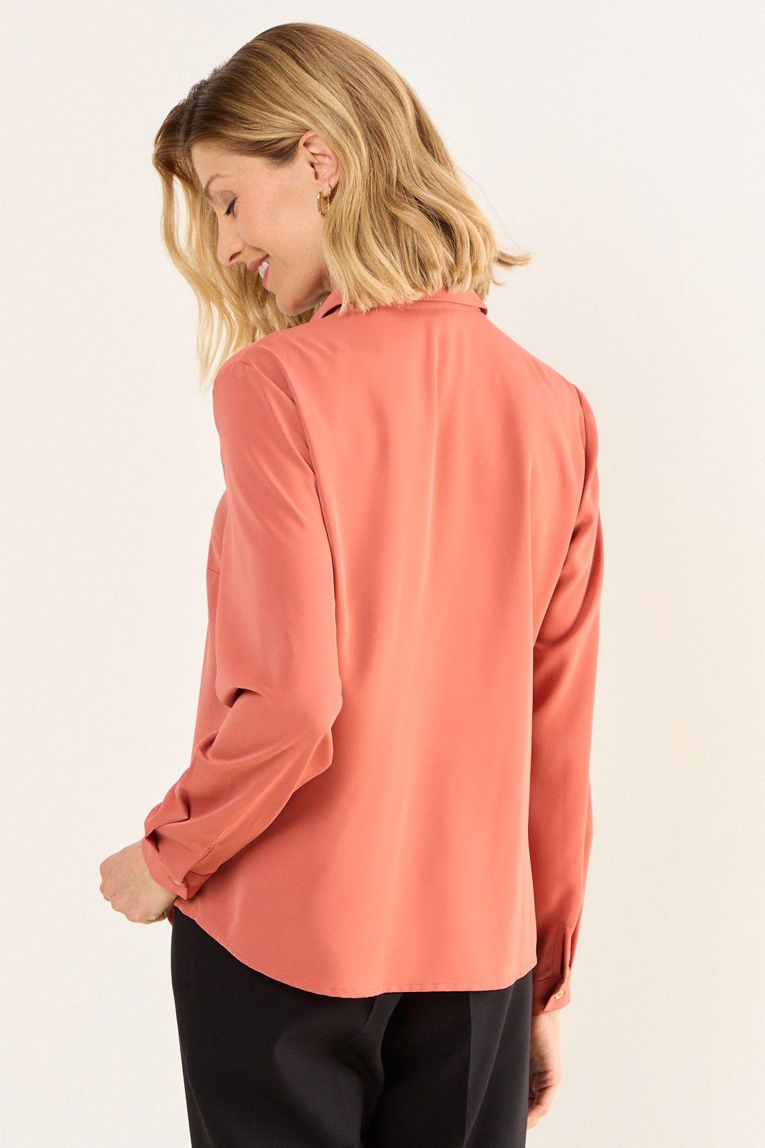 Blusa Camisera Cortes Terracota Ma Griffe 14002126060214-2
