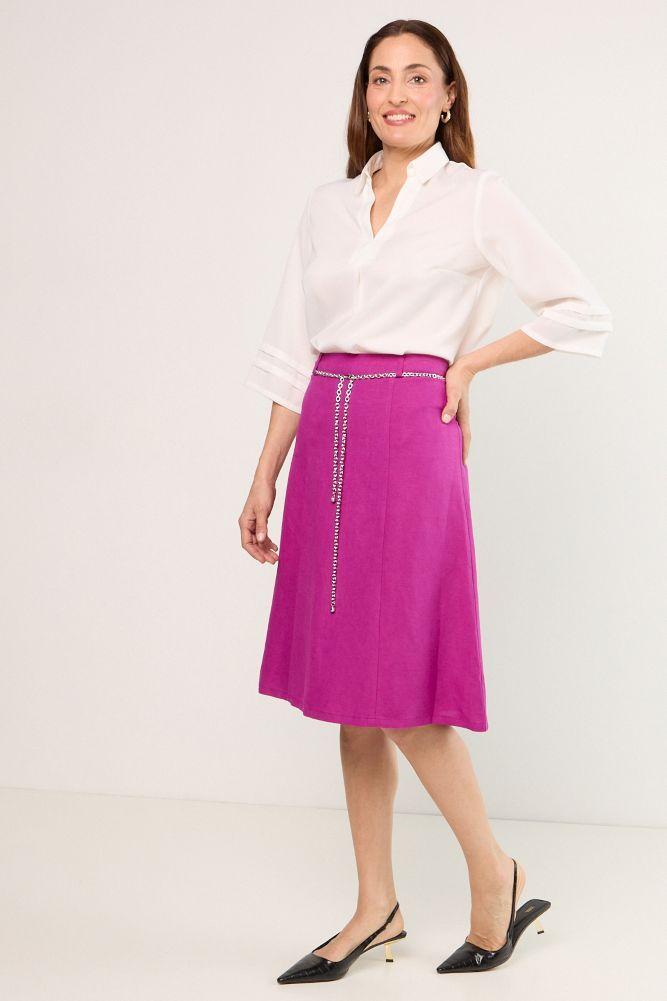 Falda Larga Violeta Ma Griffe 12002225053641-4