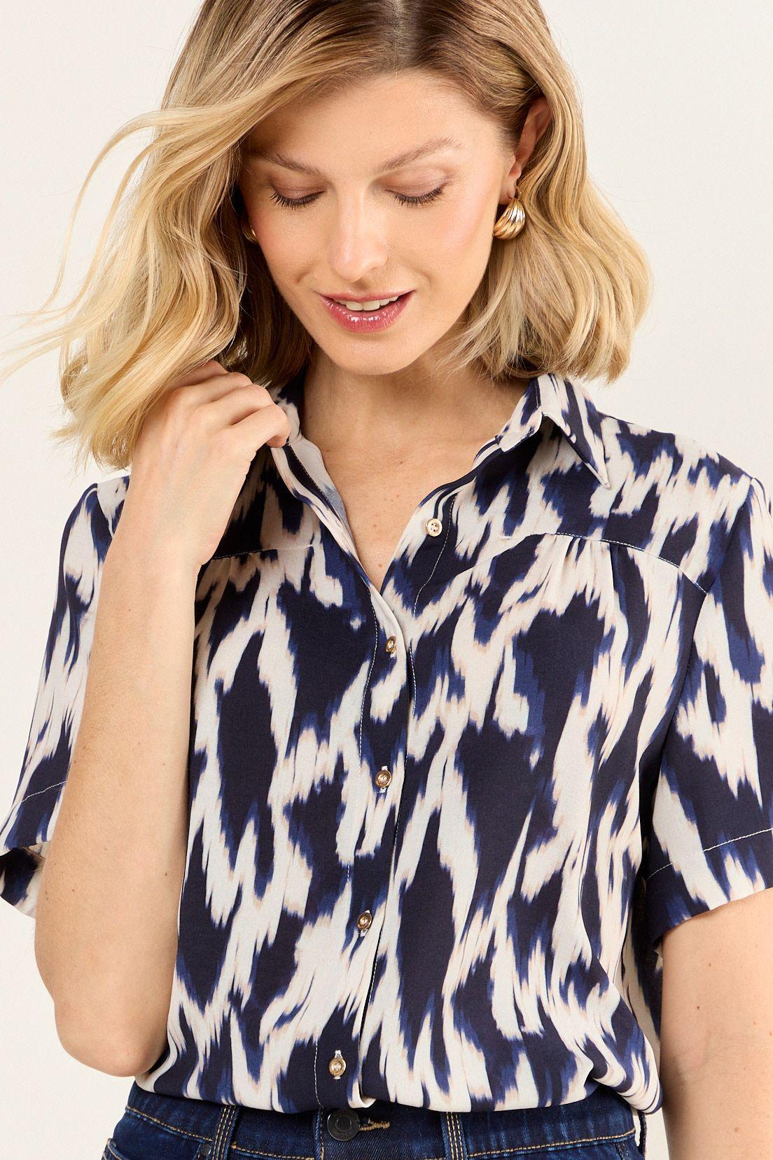 Blusa Camisera Estampada Crudo Ma Griffe 14102126052105-1