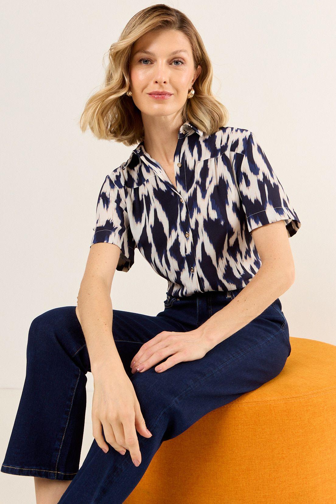 Blusa Camisera Estampada Crudo Ma Griffe 14102126052105-3