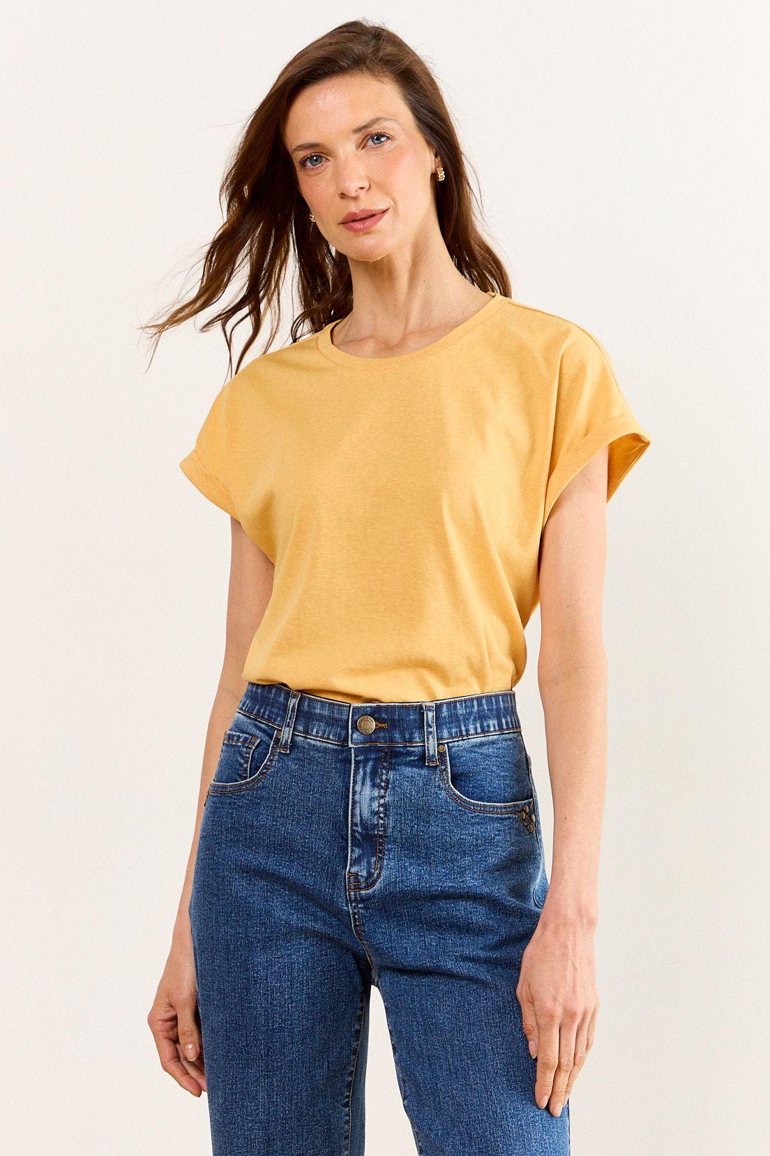 Polera Manga Corta Amarillo Ma Griffe 14202226006108-0