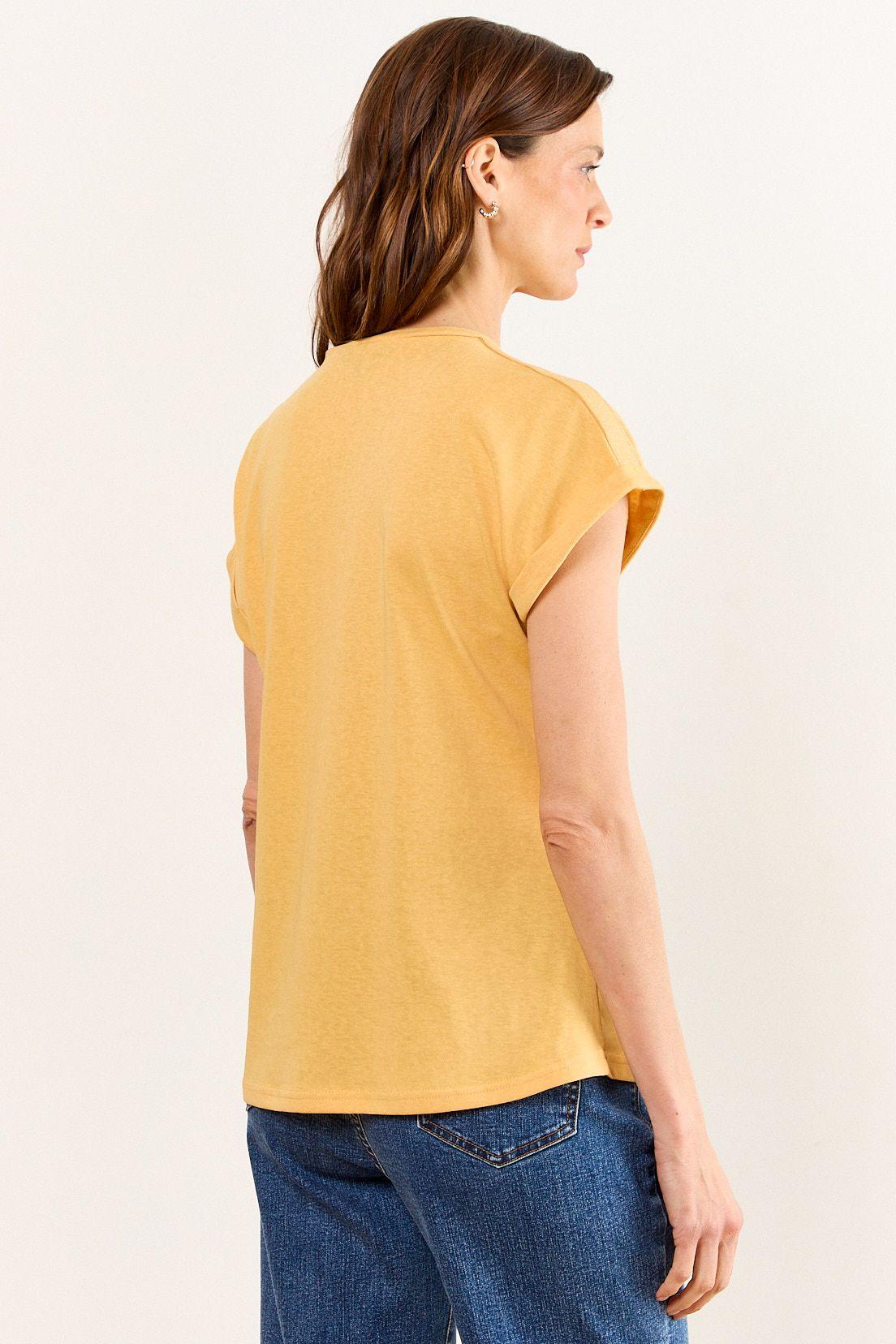 Polera Manga Corta Amarillo Ma Griffe 14202226006108-2
