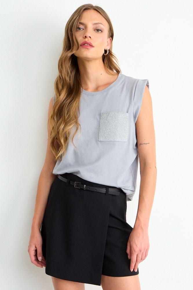 Polera Lisa Gris Ash 14204225080113-0