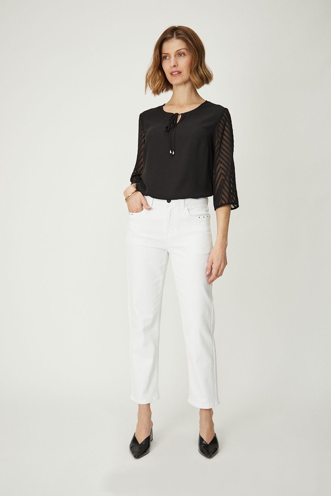 Jeans Recto Crop Blanco Ma Griffe 11302224006101-0