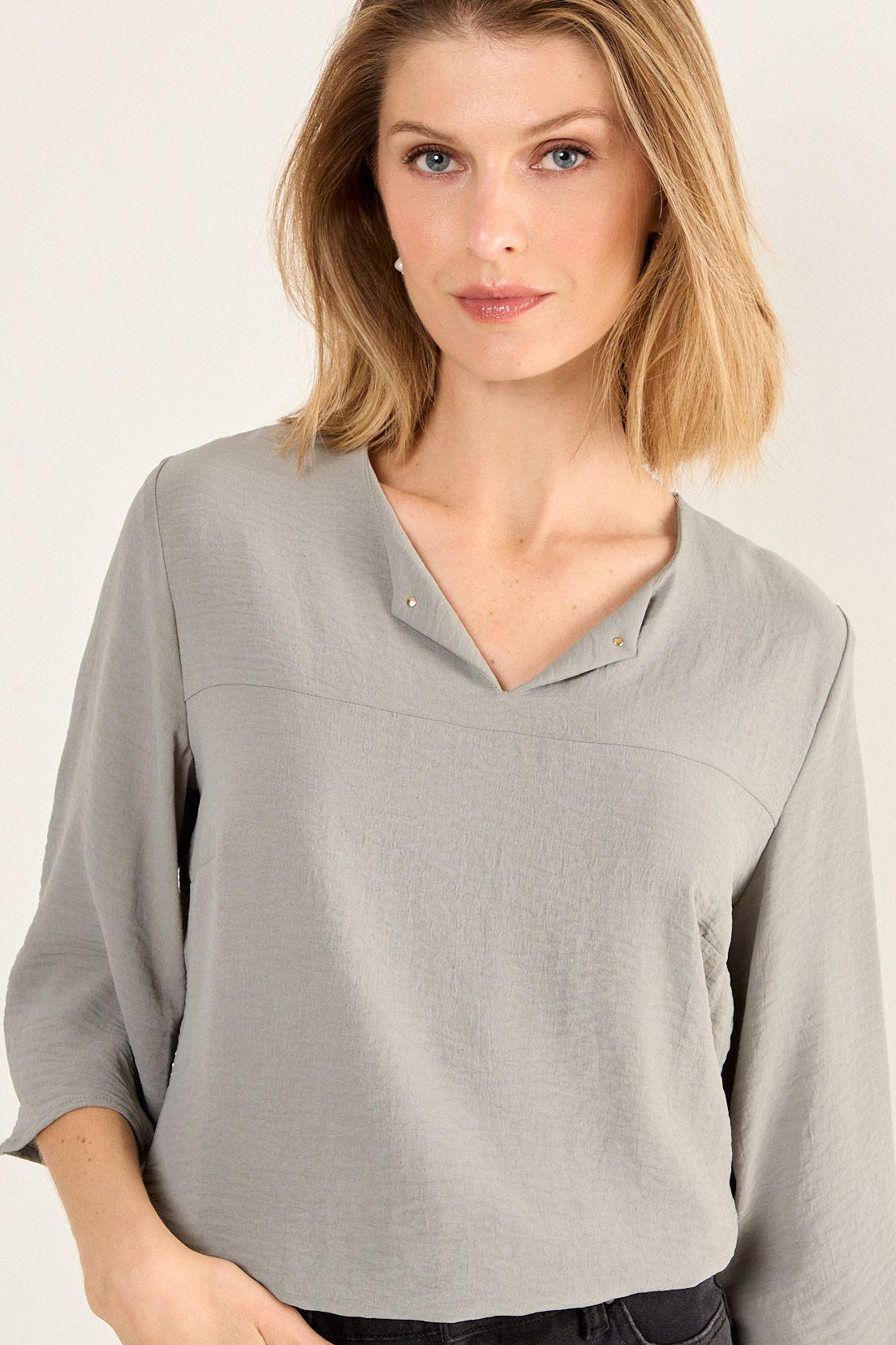 Blusa Escote V Avellana Ma Griffe 14002126051126-0