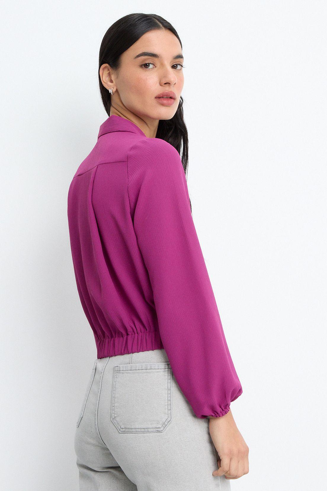Blusas Manga Larga Fucsia iO 14020225051116-2