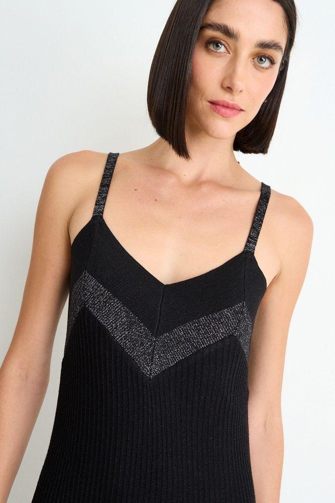 Vestido Largo Liso Plizado Negro Ash 13407225004102-2