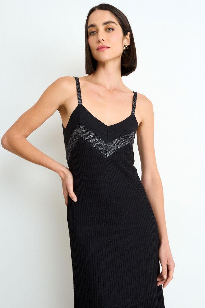 Vestido Largo Liso Plizado Negro Ash 13407225004102-2