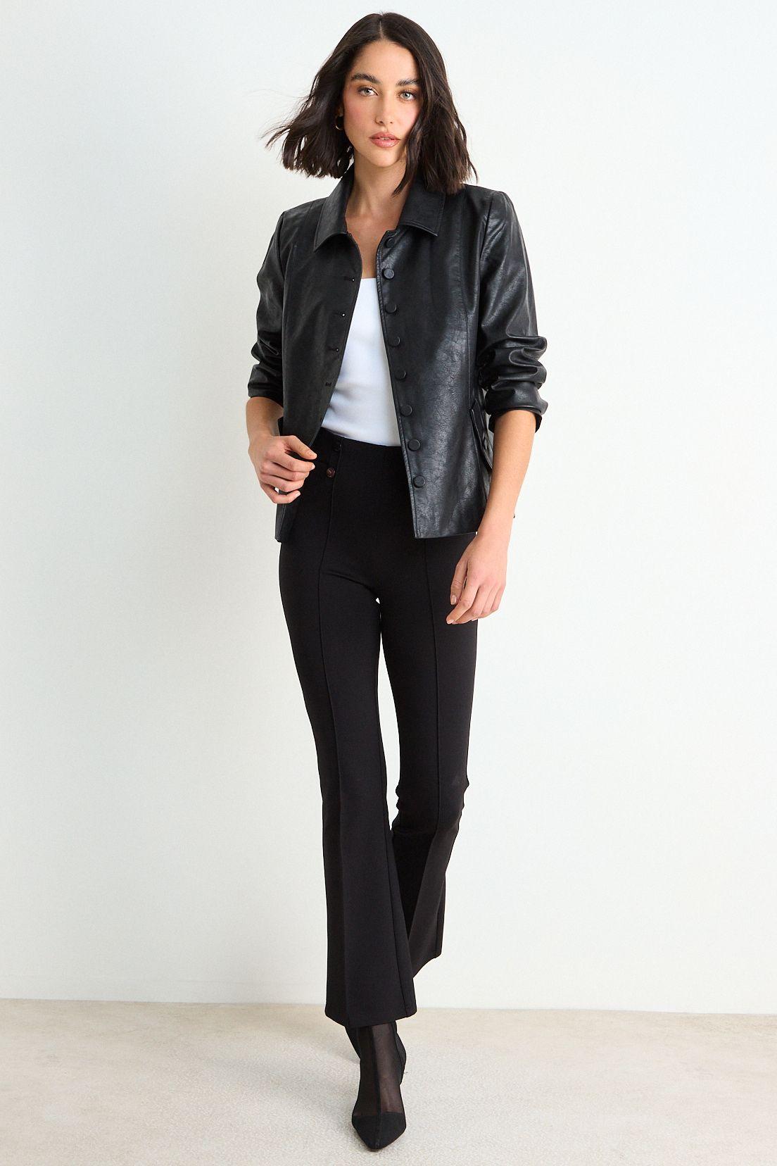 Chaqueta Lisa De Pu Entallada Negro Ash 17507126052102-3